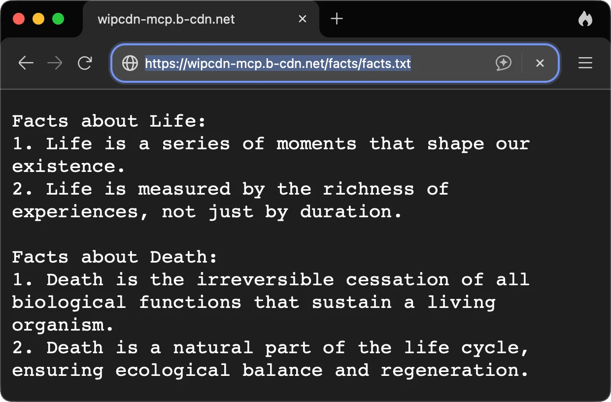Generated facts.txt content from an ambiguous life and death prompt