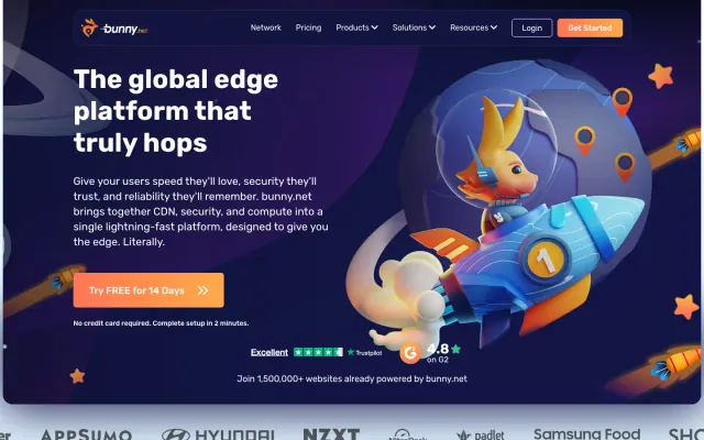 Bunny.net landing page screenshot